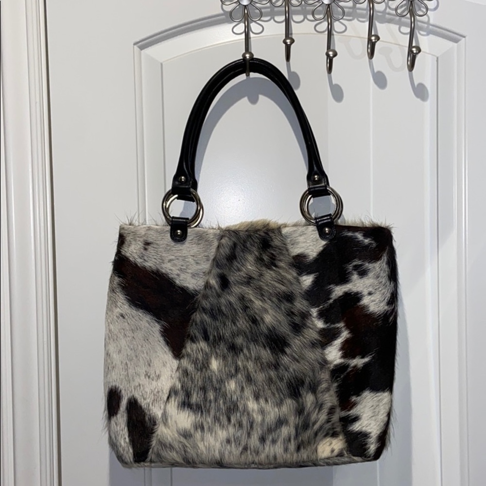Maurizio Taiuti Black/White/Brown Leather Tote